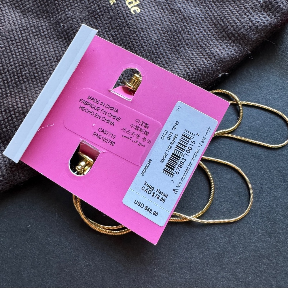 🌱 Kate Spade Know The Ropes Large Snake Chain Hoops - Picture 4 of 6